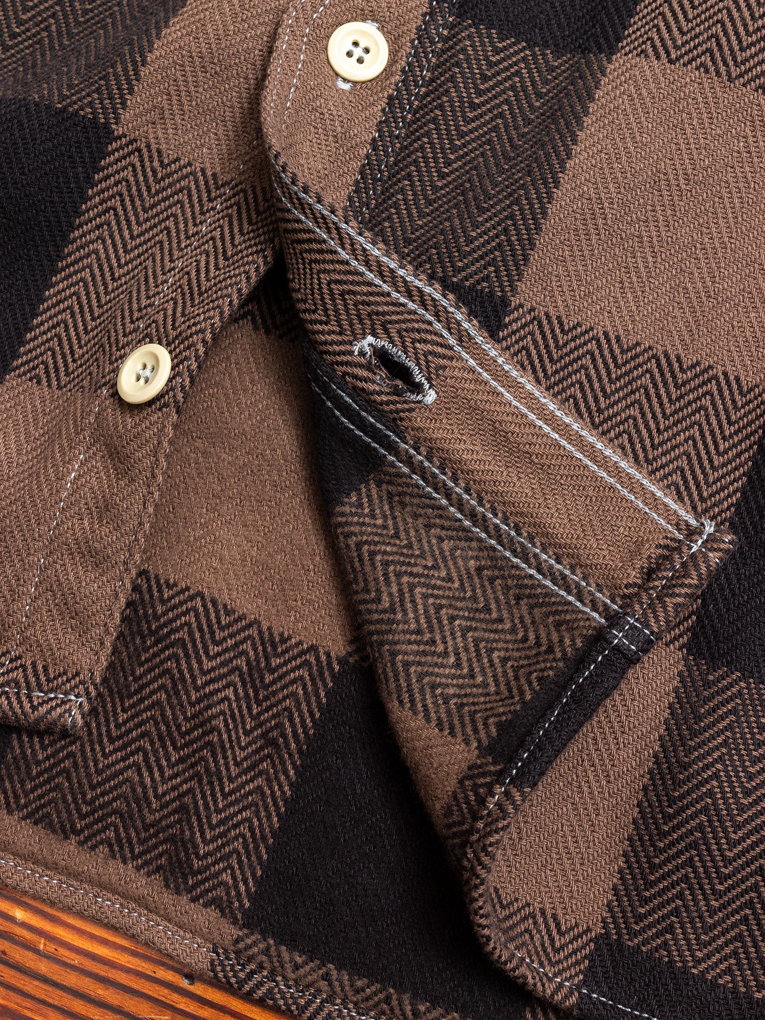 05-288 Herringbone Flannel Shirt in Brown – Blue Owl Workshop