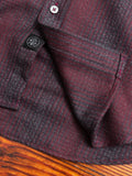 Shadow Plaid Flannel Button-Down Shirt in Maroon