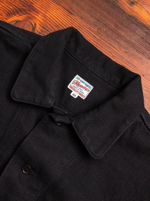 Heavyweight Dobby Sashiko Work Shirt in Black