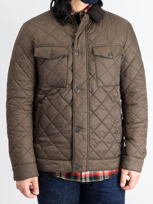 "Maesbury" Quilt Jacket in Darkest Olive
