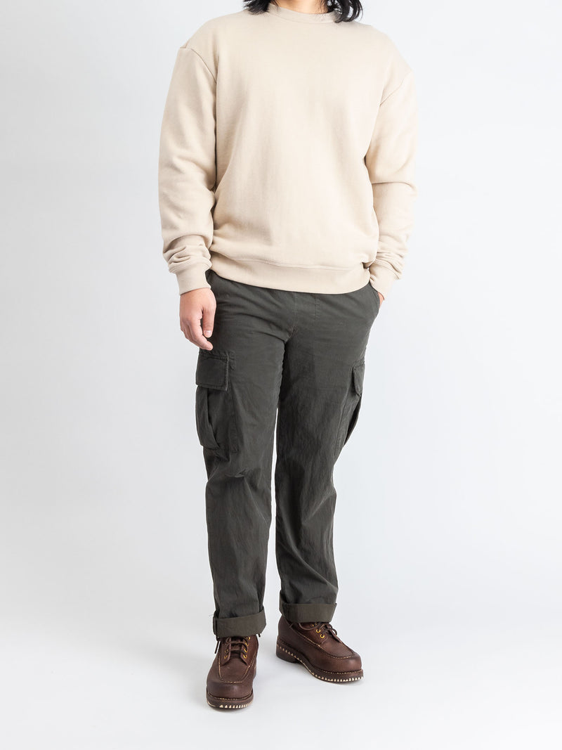 Garment Dyed Cargo Trousers in Army Green