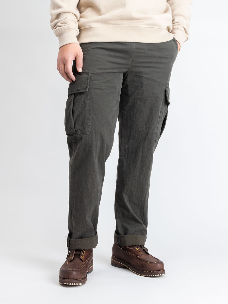Garment Dyed Cargo Trousers in Army Green