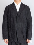 Piping Jacket in Black Linen