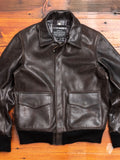 "3sixteen x Schott NYC" A2 Leather Flight Jacket in Black
