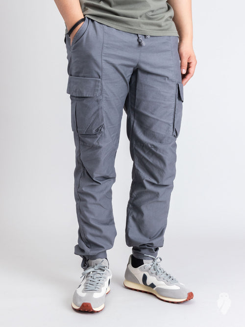 Back Sateen Cargo Pants in Charcoal