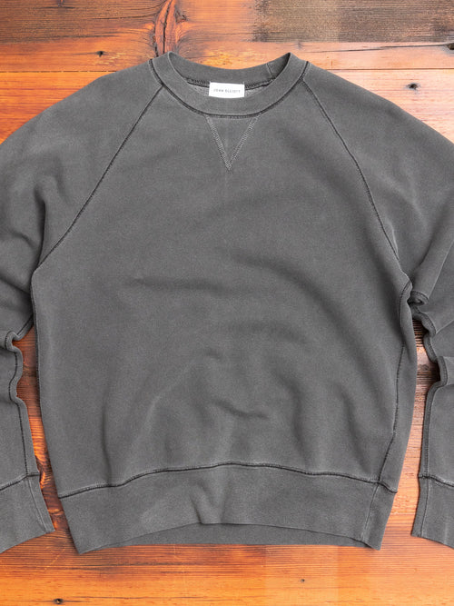 Loose Stitch Crewneck Sweater in Washed Black