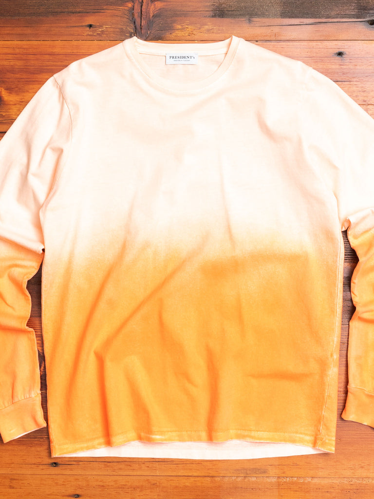 "On the Face of the Wave" Long Sleeve T-Shirt in Shaded Orange