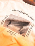 "On the Face of the Wave" Long Sleeve T-Shirt in Shaded Orange