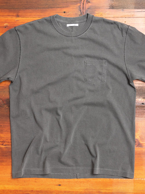 Loose Stitch Pocket Tee in Washed Black