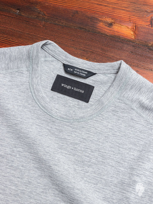 1x1 Slub Long Sleeve T-Shirt in Heather Grey