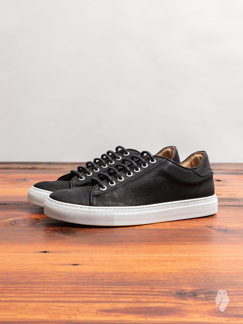 Leather Low-Top Sneaker in Black