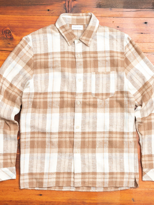 Sly Straight Hem Flannel in Carmel