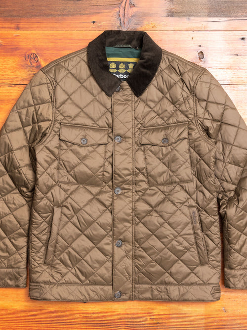 "Maesbury" Quilt Jacket in Darkest Olive
