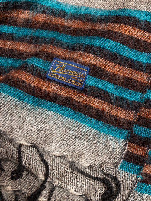 Handwoven Rug Pattern Stole in Grey