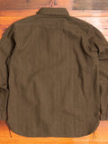 Wool HBT Work Shirt in Olive