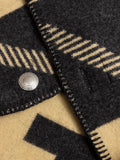 Wool Blanket Poncho in Black