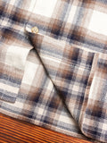 Sly Straight Hem Flannel in Natural x Navy