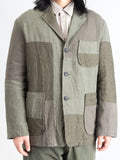 Patchwork Tailored Jacket in Khaki