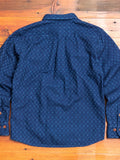 Kasuri Sashiko Button-Down Shirt in Indigo