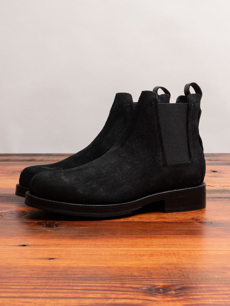 Hand Sewn Chelsea Boot in Black Suede