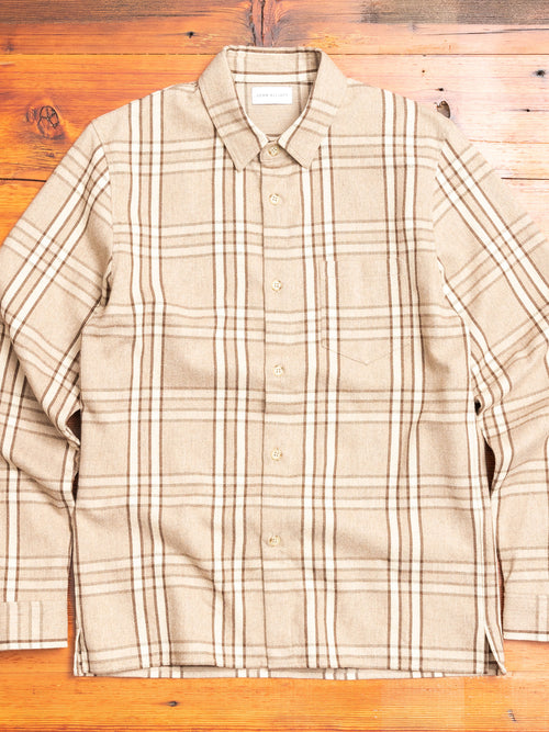Sly Straight Hem Flannel in Beachwood Check