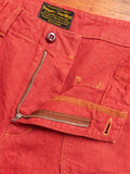 Linen Denim Shorts in Red