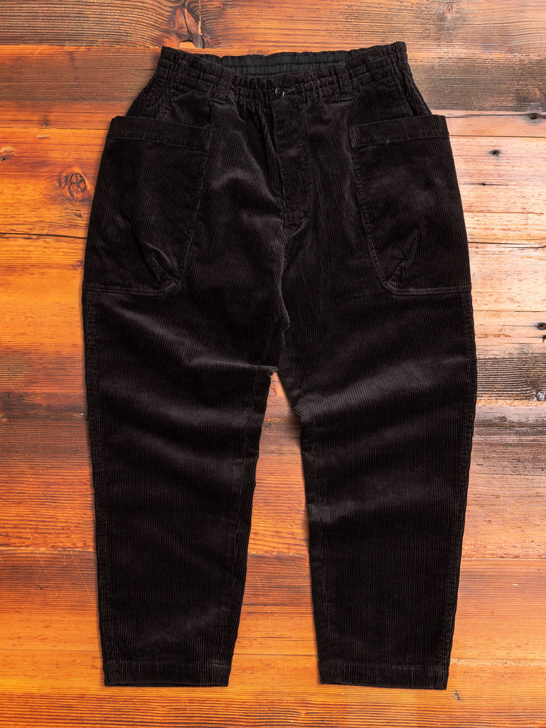 Corduroy 9/10 Work Trousers in Black