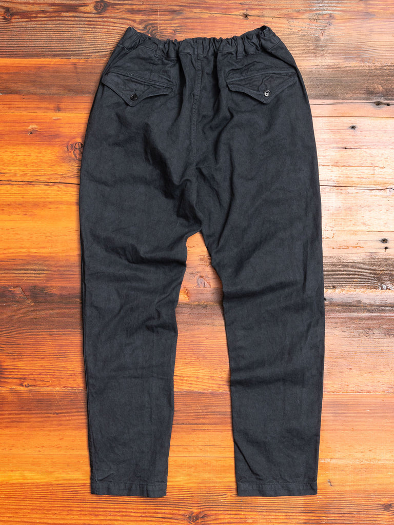 Garment Dyed Tapered Pants in Black Blue Owl