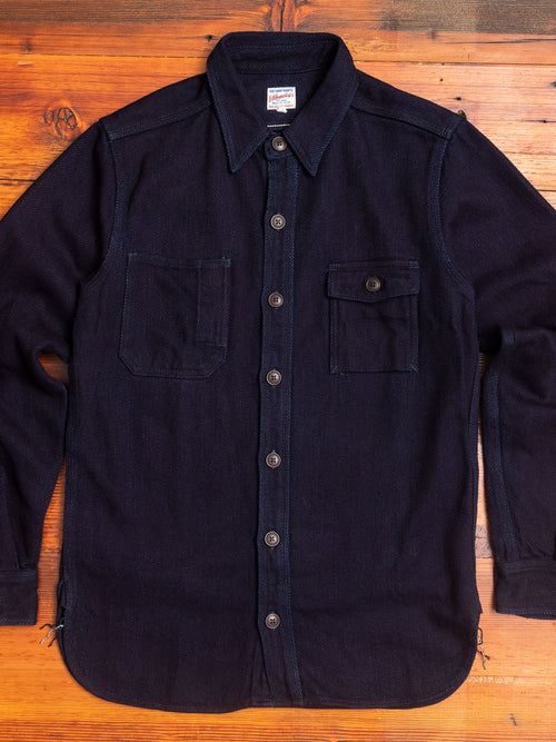 Heavyweight Dobby Sashiko Work Shirt in Indigo