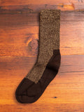 Deep Toe Capped Wool Sock in Brown