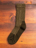 Deep Toe Capped Wool Sock in Olive