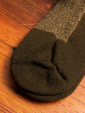 Deep Toe Capped Wool Sock in Olive