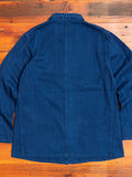 Yarn Dyed Sashiko Railroad Jacket in Indigo