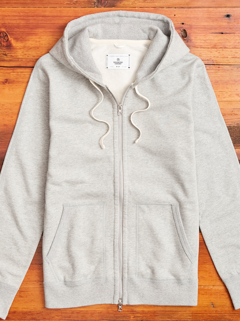 Reigning Champ Zip Hoodie in Heather Grey Blue Owl – Blue Owl