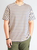 Basic Stripe T-Shirt in Beige/Purple