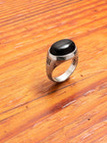 Tubby Ring in Silver/Onyx