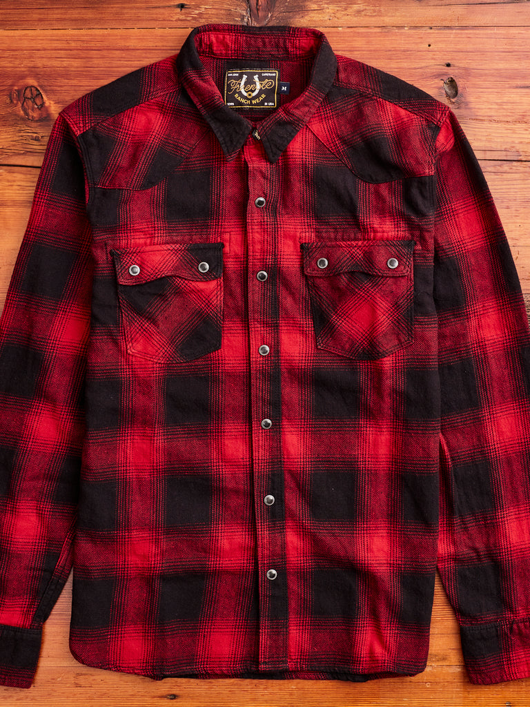Modern Western Shirt in Red Shadow Check