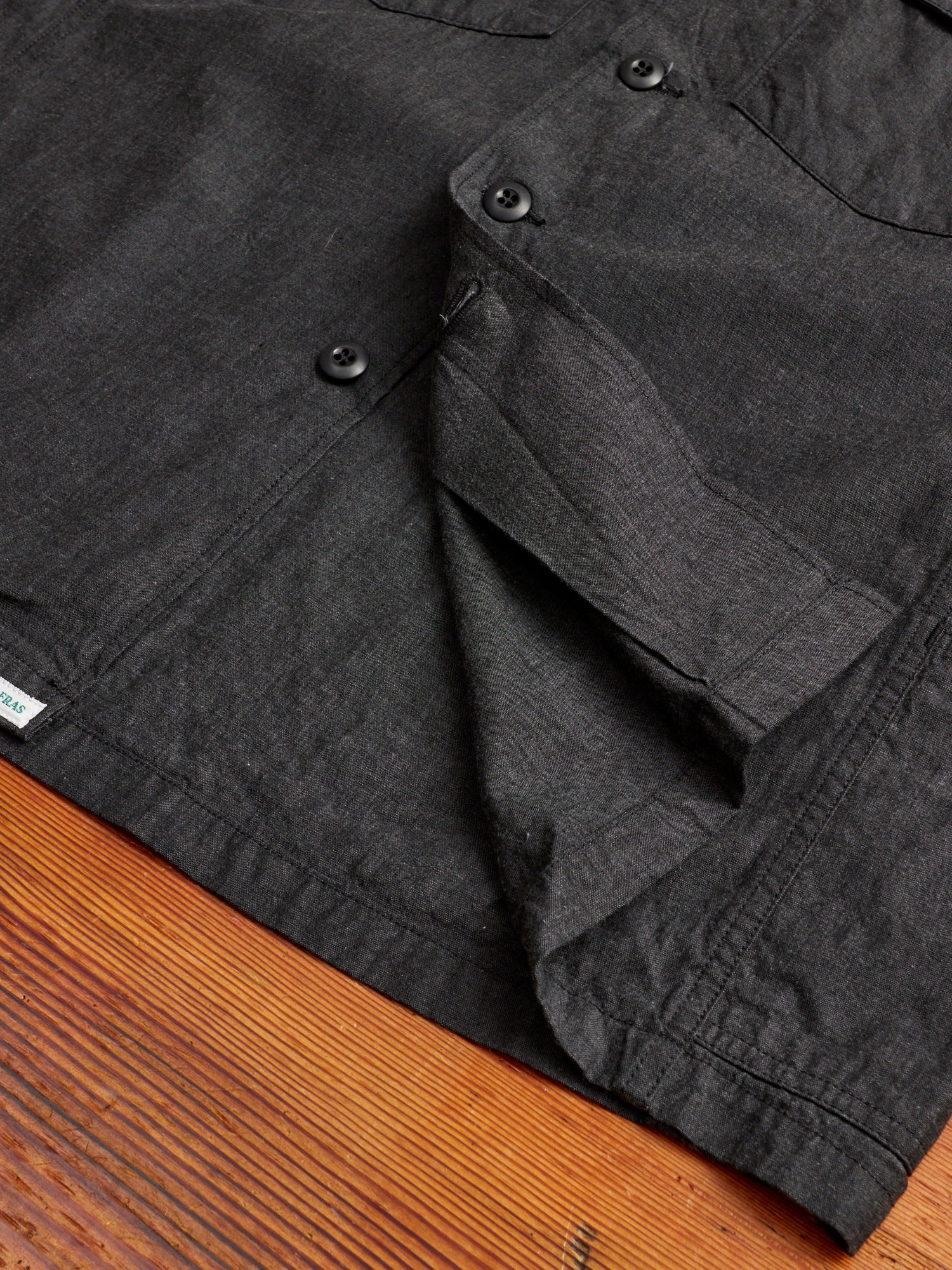Gardener Half Overshirt in Black Chambray – Blue Owl Workshop