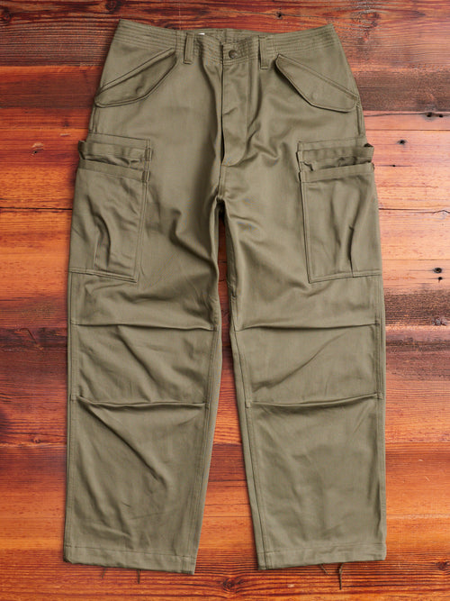 Overgrown Pants in Olive Military Satin