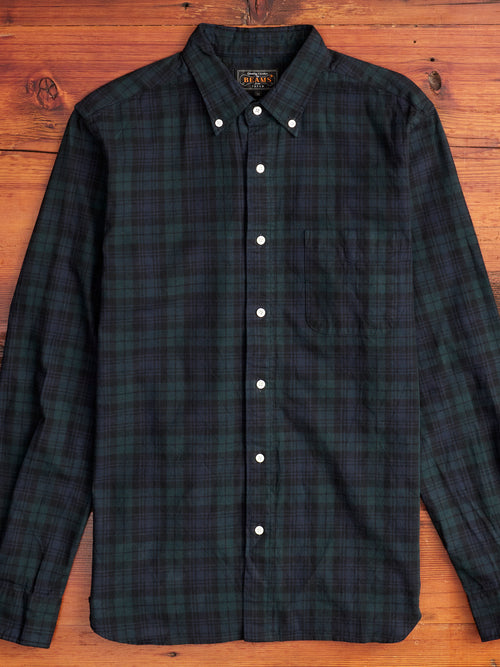 Indigo Check Button-Down Shirt in Blackwatch