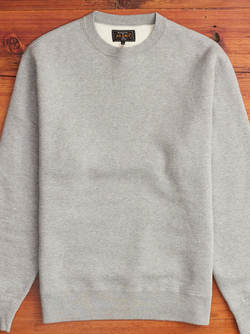 Japan-Made Fleece Crewneck in Heather Grey