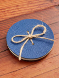 Leather Coaster Set in Assorted