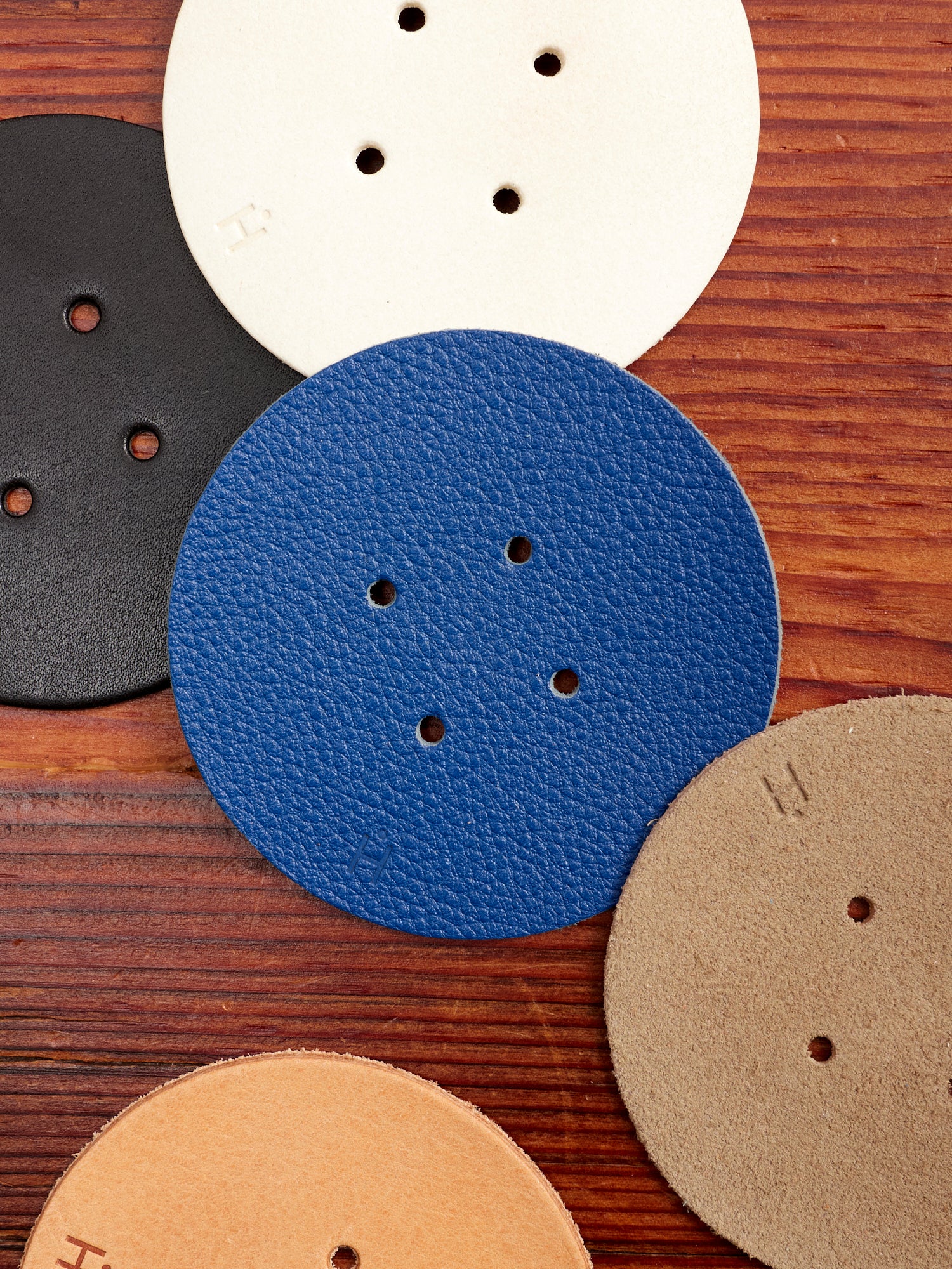 Leather Coaster Set in Assorted – Blue Owl Workshop