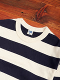 Striped Border Long Sleeve T-Shirt in Navy