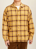 Jazz Check Wide Flannel Shirt in Yellow