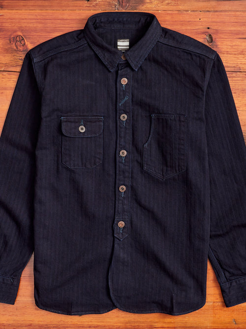 Herringbone Work Shirt in Double Indigo