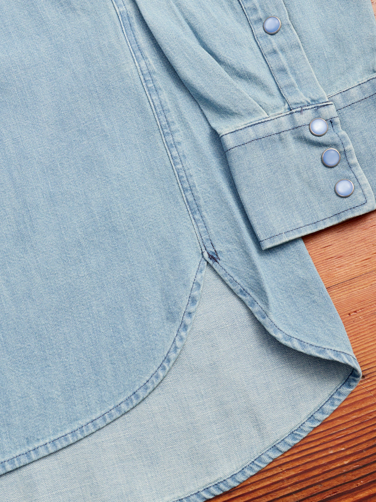 Pearl Snap Denim Shirt - Dark Wash