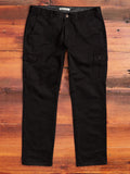 Relaxed Taper Cargo Chino in Black Stonewash