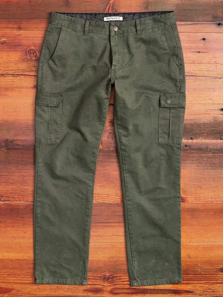 Relaxed Taper Cargo Chino in Olive Drab