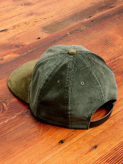 Cord & Velvet Cap in Olive